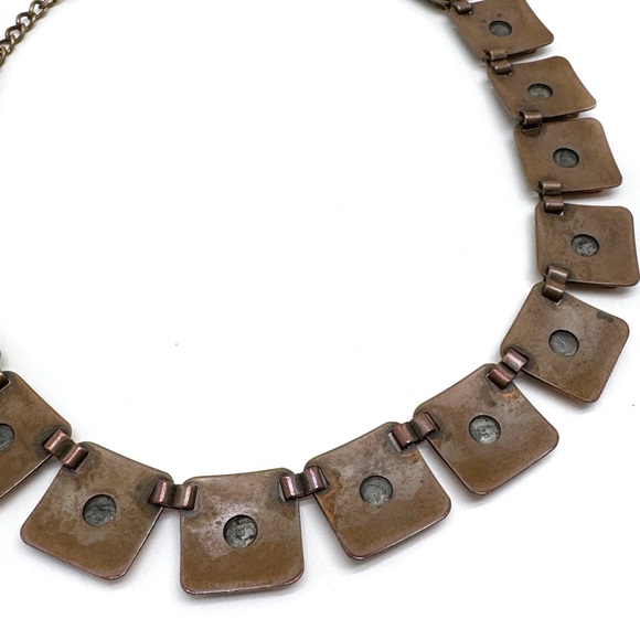 Matisse Renoir Copper and Enamel Square Link Necklace - Picture 11 of 16